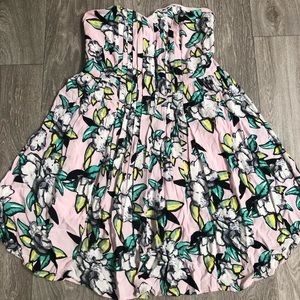 Strapless floral dress